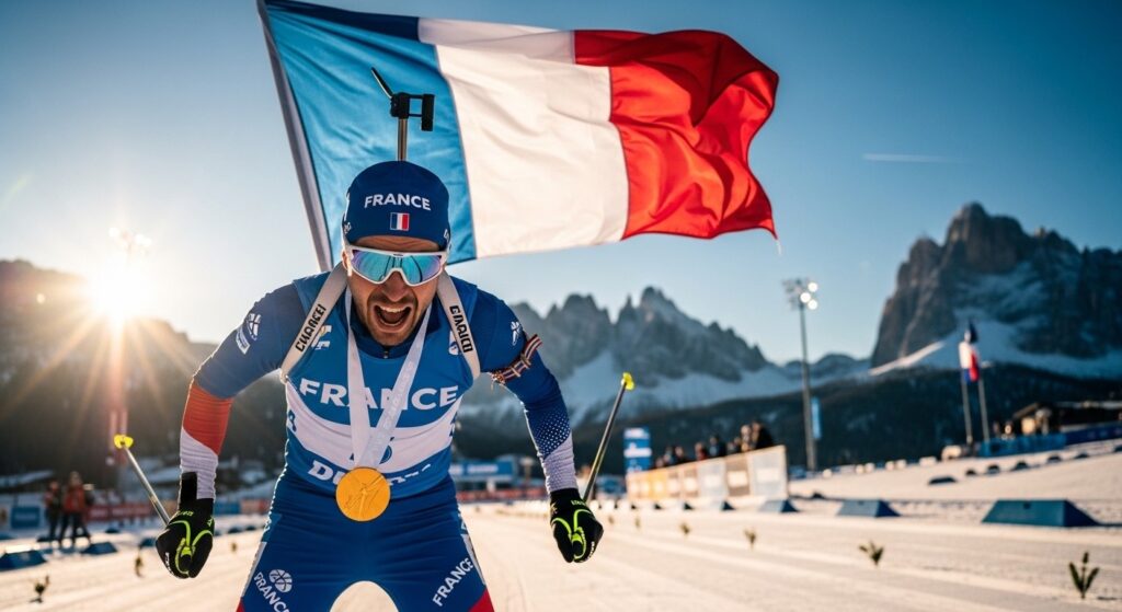 JO 2026 : La France remporte l’or historique du relais mixte biathlon