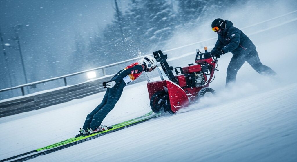 JO 2026 : L&rsquo;Américain Heurte une Souffleuse à Neige Avant Son Saut