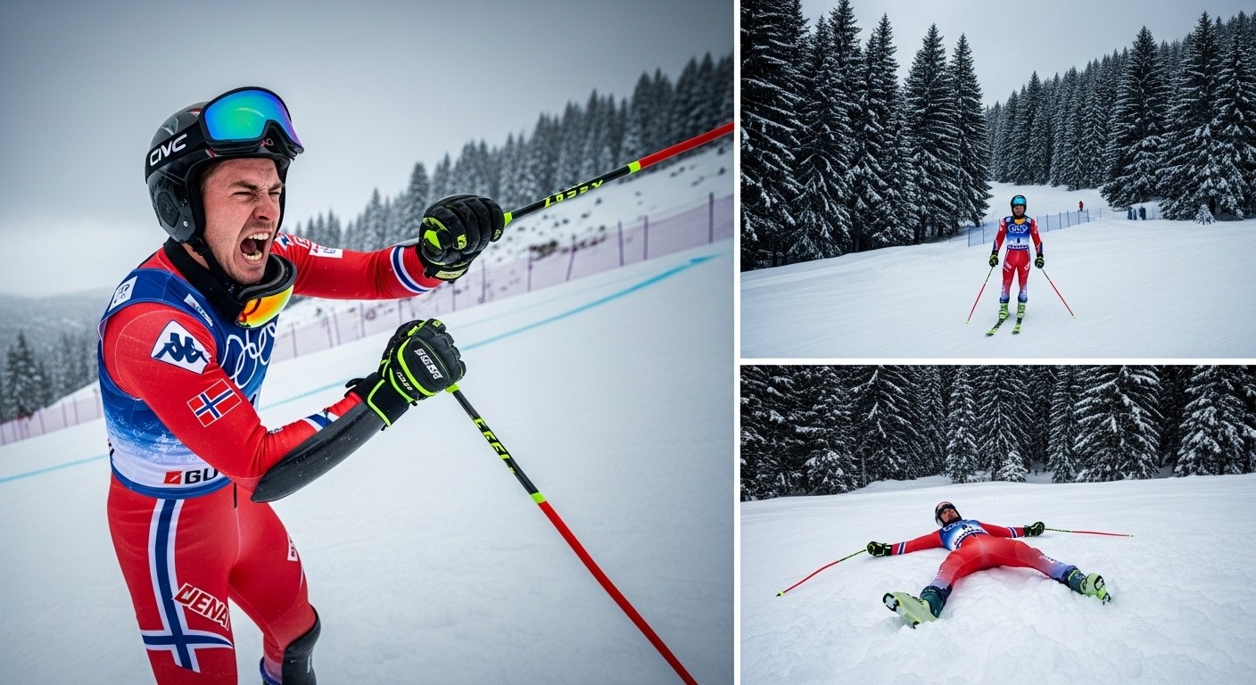 Découvrez le meltdown spectaculaire d'Atle Lie McGrath aux JO 2026 après son échec en slalom : bâtons jetés, isolement dans la neige. Une déception humaine touchante.