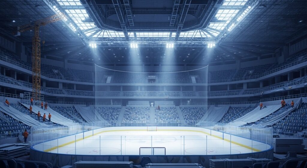 JO 2026 : Patinoire Hockey Pas Prête à 4 Jours du Début