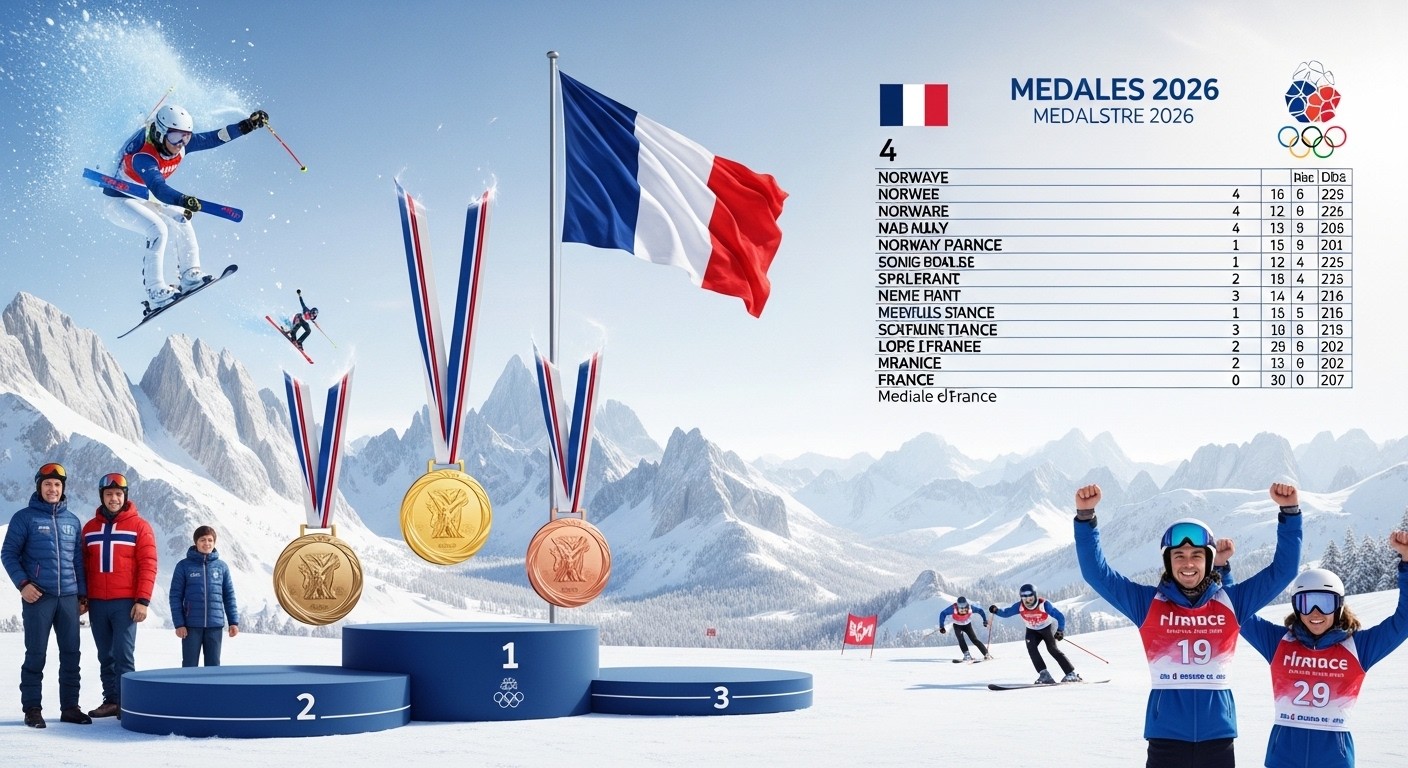 Découvrez le tableau des médailles des JO d'hiver 2026 après le 19 février : la France reste 4e avec 20 breloques ! Ski-alpinisme brille, biathlon promet. Suivez le classement complet.
