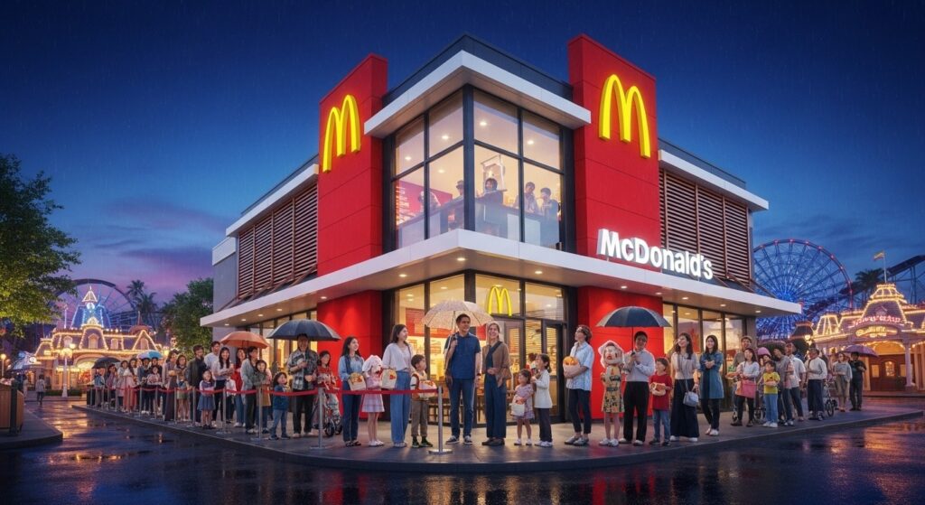 Le Plus Grand McDonald&rsquo;s de France Ouvre à Disney Village : Succès Malgré la Pluie