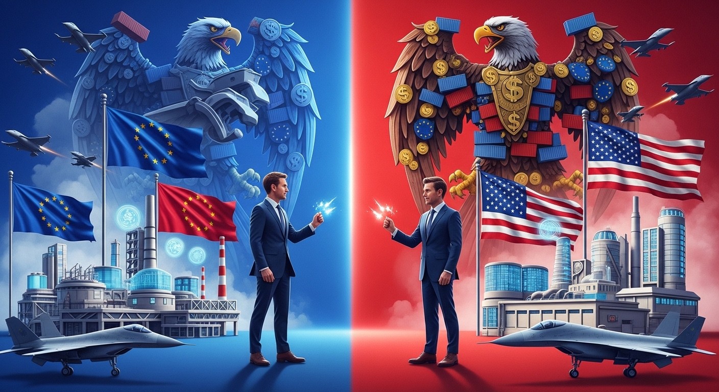 Emmanuel Macron met en garde : les intimidations et menaces commerciales US ne sont pas finies. Il appelle à une préférence européenne pour protéger l'industrie face à la concurrence.