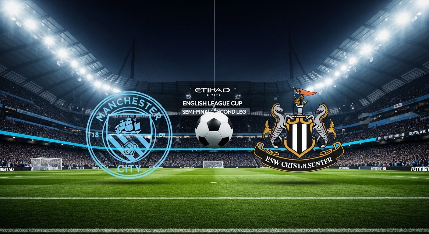 Découvrez l'heure de coup d'envoi, la chaîne TV et les clés du match retour Manchester City-Newcastle en demi-finale de Coupe de la Ligue. Les Cityzens mènent 2-0 : qualification ou exploit des Magpies ?