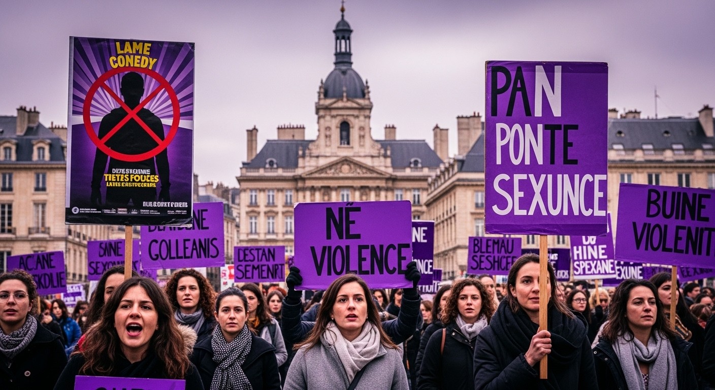 Dans l'Oise, le collectif Nous Toutes manifeste contre le retour sur scène d'Ary Abittan malgré son non-lieu. Propos de Brigitte Macron et violences faites aux femmes au cœur du débat. Décryptage.