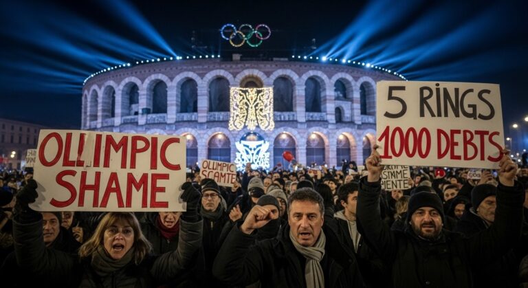 Manifestation à Vérone : La Honte Olympique des JO 2026