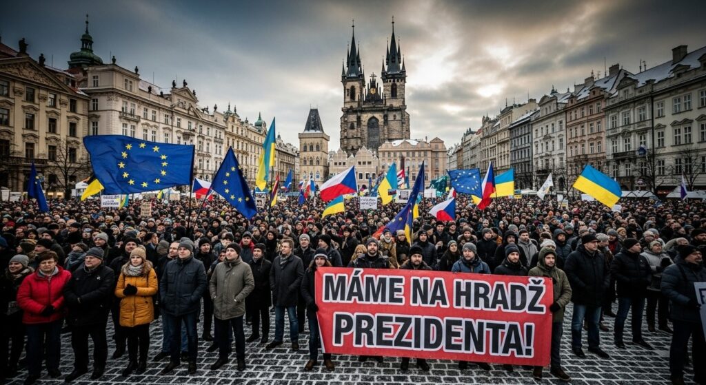 Manifestation Massive à Prague pour Soutenir Petr Pavel