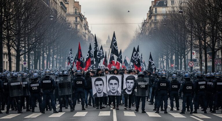 Marche pour Quentin à Lyon : Dispositif Policiers Renforcé