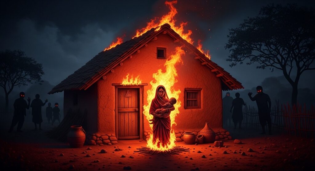 Mort Tragique en Inde : Mère et Bébé Brûlés Vifs pour Sorcellerie