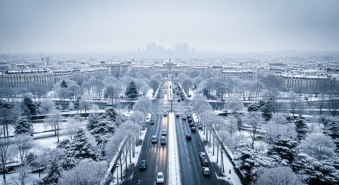 Dimanche 15 février 2026, l'Île-de-France et le nord de la France en alerte orange neige-verglas. 1 à 6 cm attendus, routes glissantes et perturbations : ce qu'il faut savoir et comment s'y préparer avant le redoux.