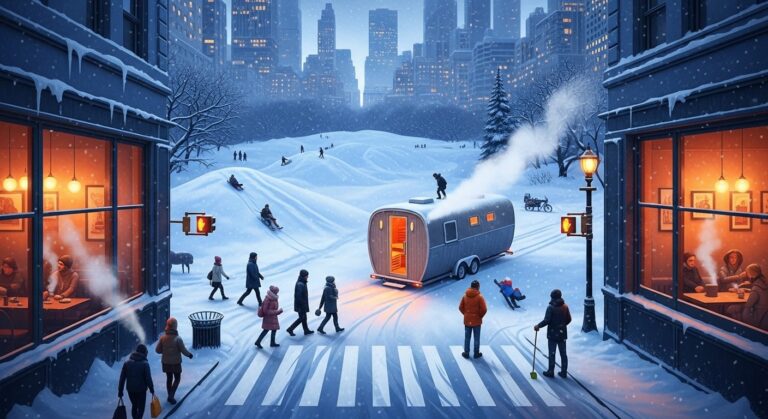 New York Sous La Glace : Luge, Sauna et Vie Quotidienne