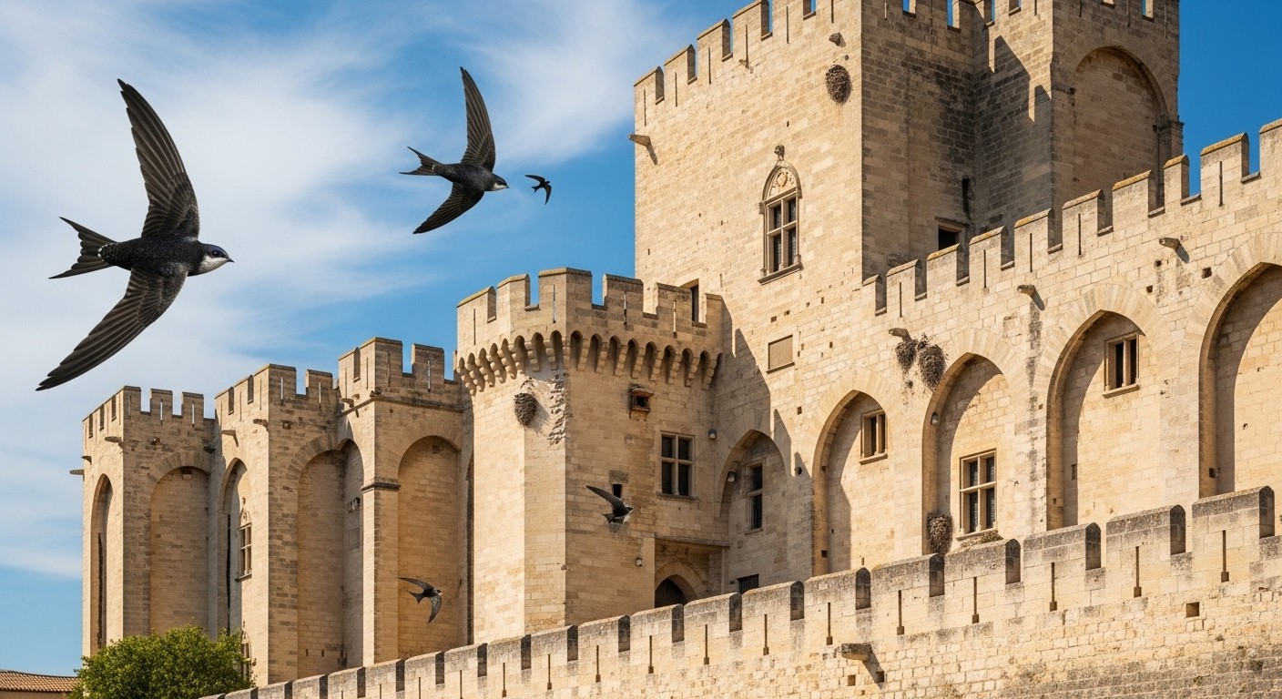 Découvrez comment le Palais des Papes d'Avignon allie préservation du patrimoine historique et protection de la biodiversité avec l'installation de nichoirs discrets pour martinets noirs en déclin. Un exemple inspirant !