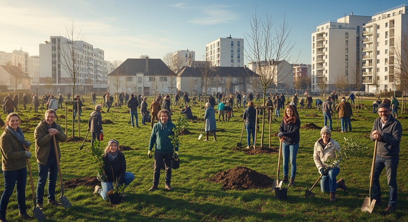 Découvrez comment à Niort, près de 900 bénévoles plantent 2400 arbres pour créer une zone de biodiversité protégée 99 ans. Un projet citoyen inspirant financé par entreprises et particuliers.