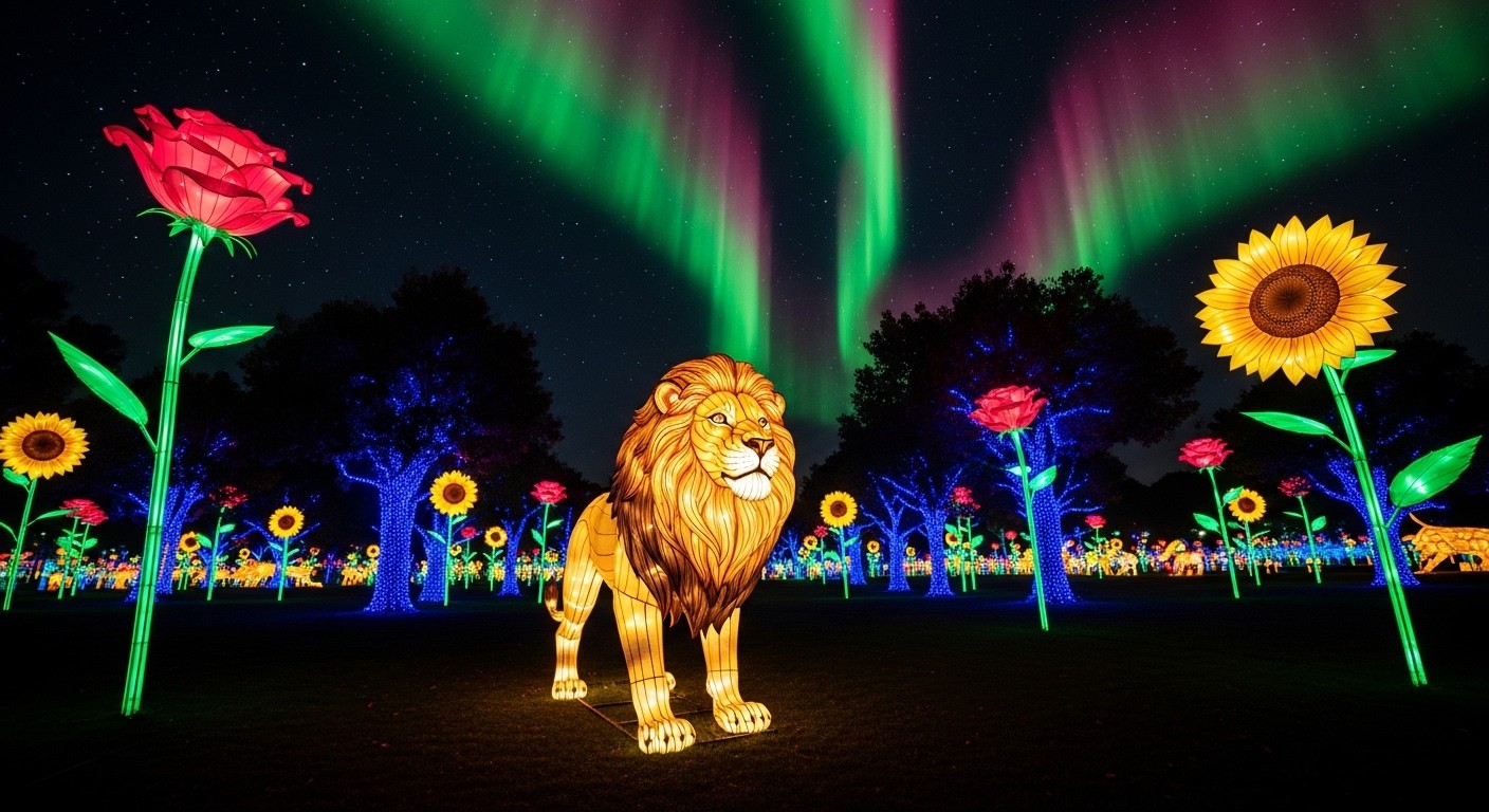 Découvrez l’Odyssée Lumineuse au Parc Floral d’Orléans jusqu’au 1er mars 2026 : mille sculptures lumineuses, animaux géants et aurores boréales enchantent les nuits hivernales. Une sortie familiale magique !