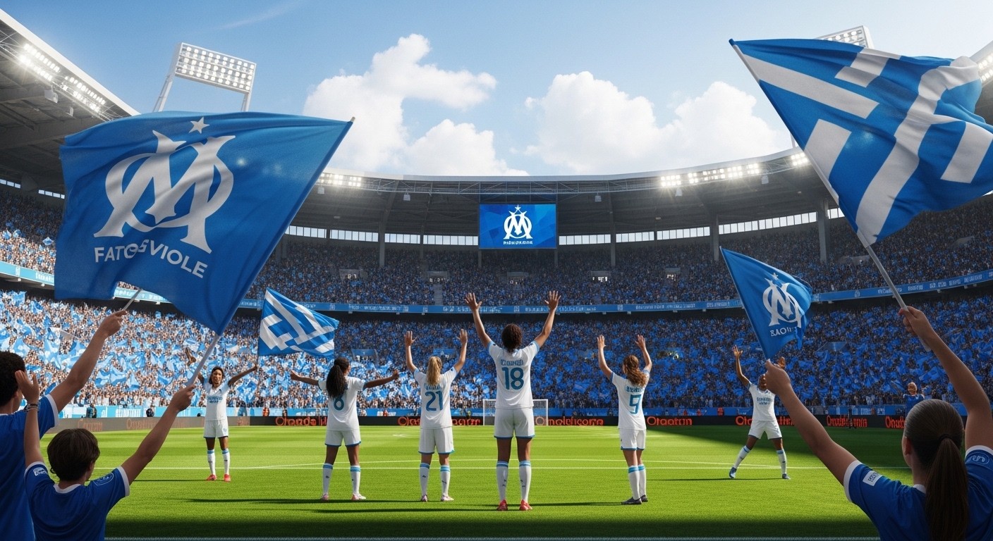 Découvrez la grande première de l'équipe féminine de l'OM au Vélodrome contre Montpellier le 28 mars : match gratuit, symbole fort et enjeu maintien en Arkema Première Ligue.