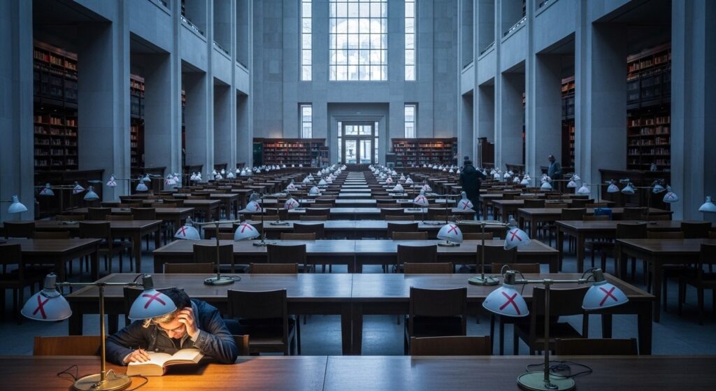 Pannes de Lumière à la BNF : Lecteurs dans le Noir