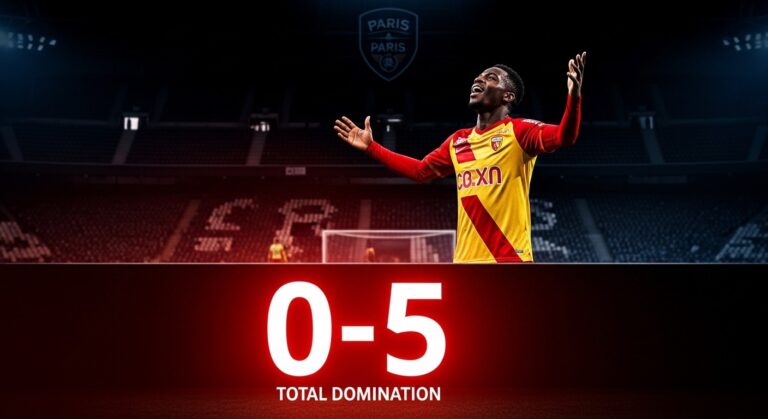 Paris FC Humilié 0-5 par Lens : Le RC Lens Nouveau Leader !