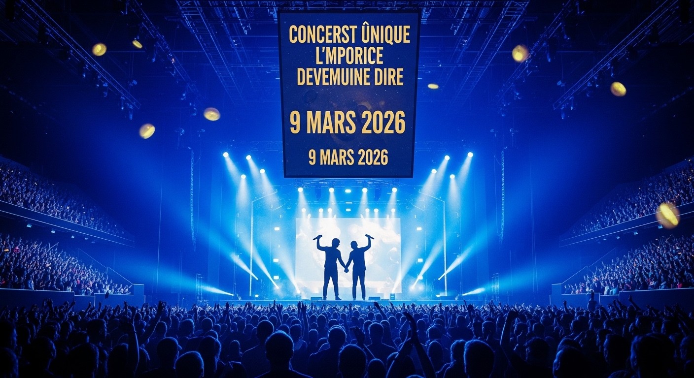 Découvrez comment Pierre Niney et Loris Giuliano ont rempli Bercy en seulement 4 heures pour un concert unique le 9 mars 2026. Une blague devenue réalité dingue !