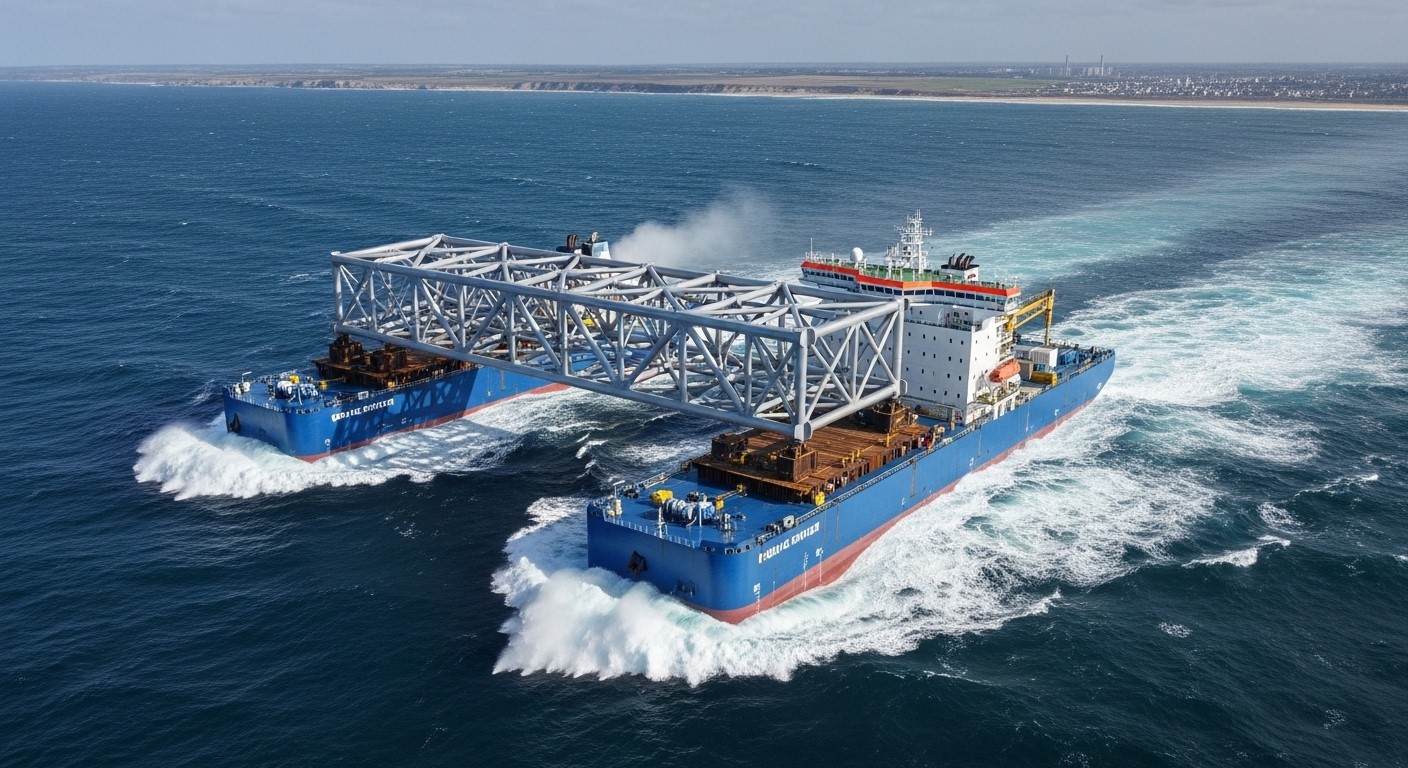 Découvrez comment le futur pont le plus large d'Europe, bloqué des mois en Espagne à cause de la météo, va enfin rejoindre Nantes sur un navire semi-submersible géant. Une opération spectaculaire très attendue !