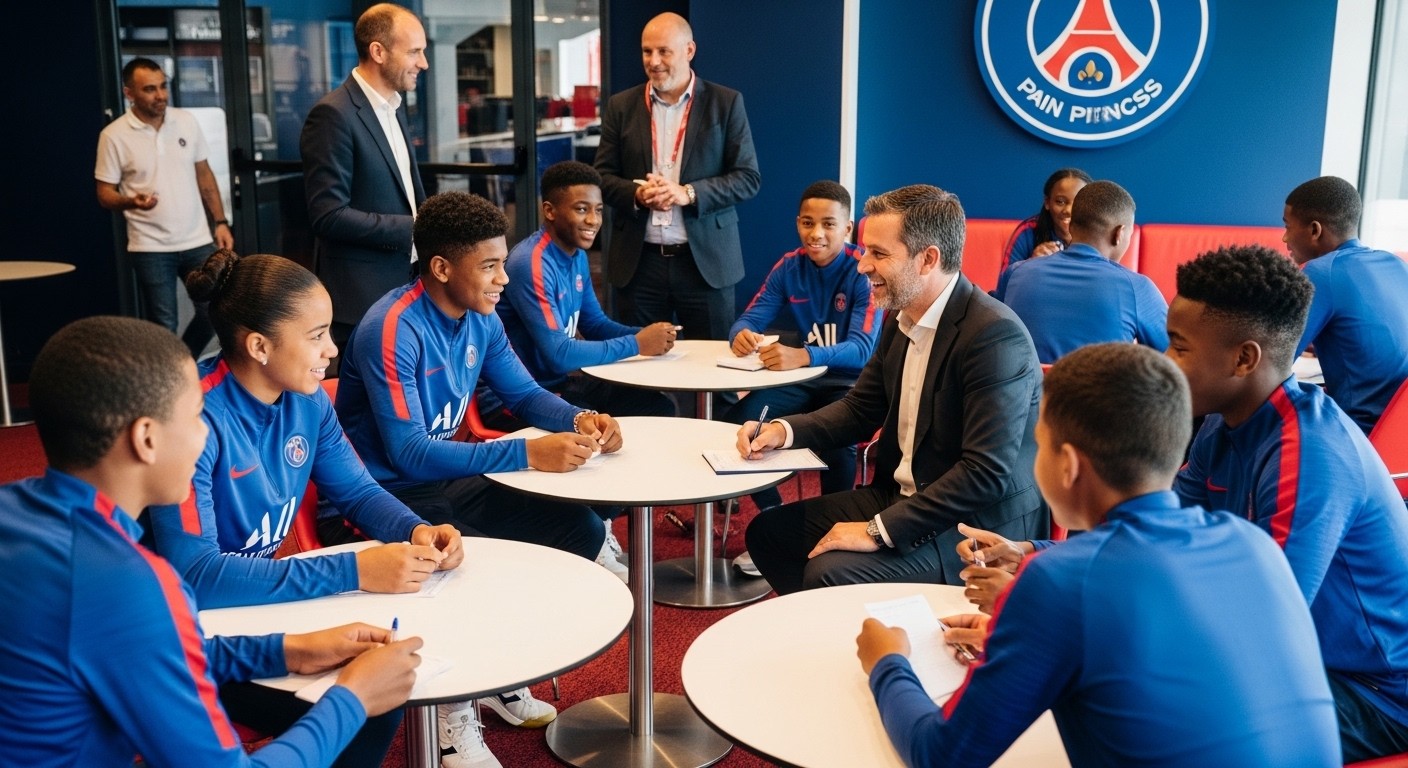 Découvrez comment le PSG prépare ses jeunes du centre de formation à un avenir au-delà du foot avec un forum des métiers innovant. École et sport main dans la main pour sécuriser leur futur.