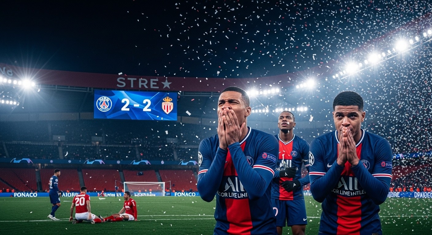 Découvrez l'analyse complète du match PSG-Monaco (2-2) en Ligue des champions : qualification pour les 8es malgré les difficultés et les mots forts sur le niveau actuel de l'équipe parisienne.