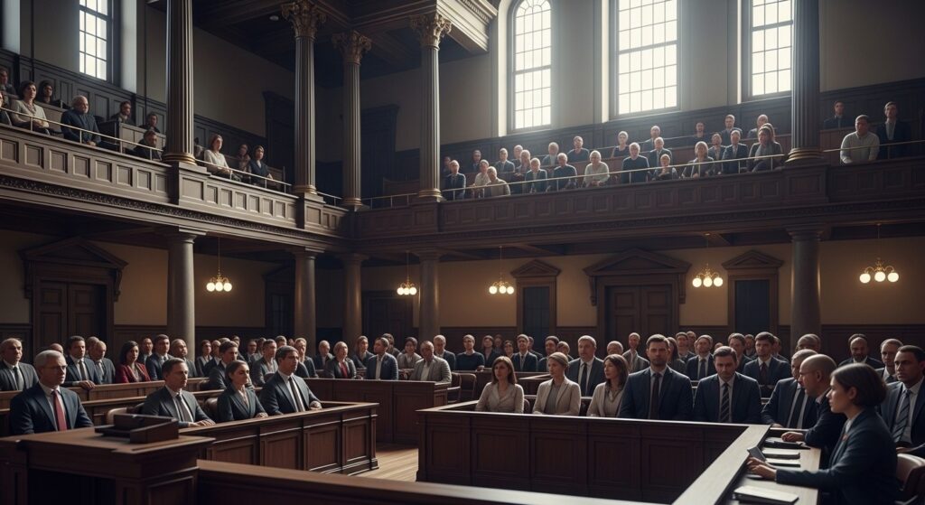 Public Hétéroclite au Procès de Marine Le Pen