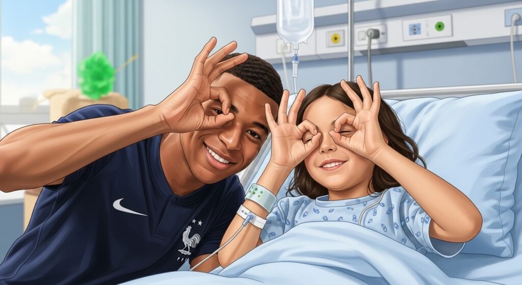 Rayan Cherki Visite Enfant Malade et Promet Célébration