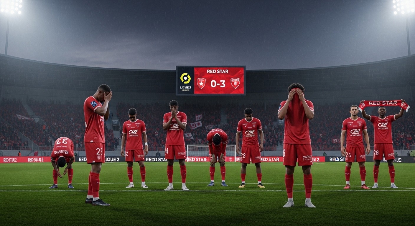 Le Red Star s'incline lourdement 0-3 face à Pau en Ligue 2. Les Audoniens s'éloignent du podium après une mauvaise soirée au stade Bauer. Analyse complète.
