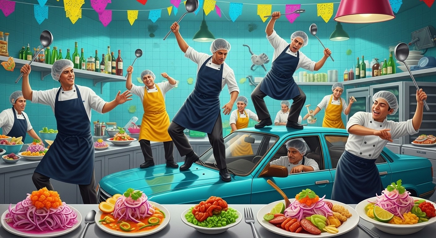 Découvrez comment un restaurant de ceviche à Lima a parodié le show de Bad Bunny au Super Bowl, devenant viral sur TikTok avec des millions de vues et une énergie contagieuse !