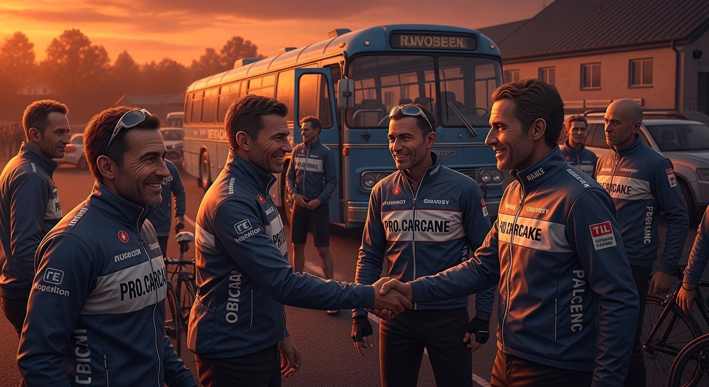 À l’Étoile de Bessèges, les ex-coureurs et staff d’Arkéa se retrouvent avec émotion. Nostalgie, famille brisée mais liens indéfectibles : une page qui se tourne difficilement.