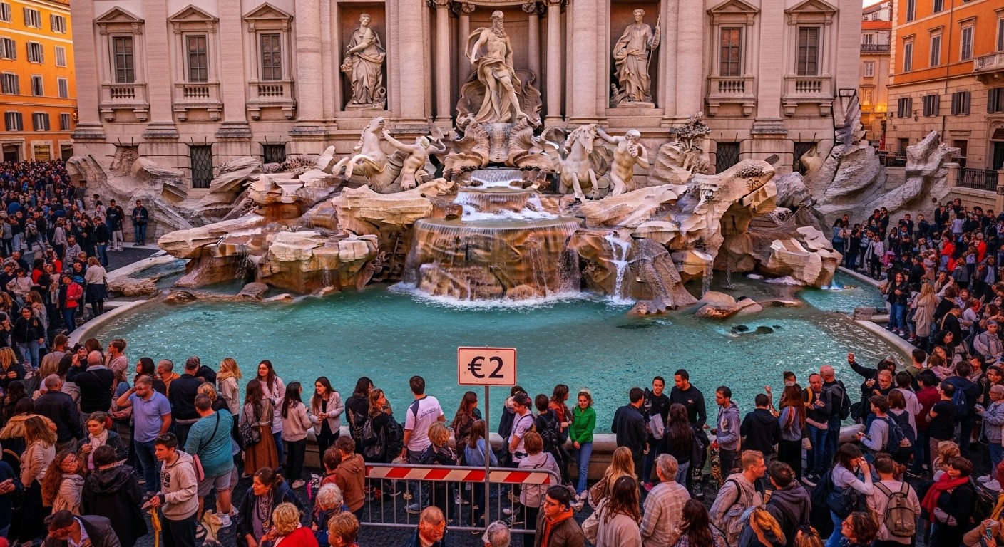 Découvrez pourquoi l'accès à la mythique Fontaine de Trevi devient payant à 2 euros pour les touristes à Rome en 2026. Mesure anti-surtourisme ou bonne idée ? Détails et impacts.