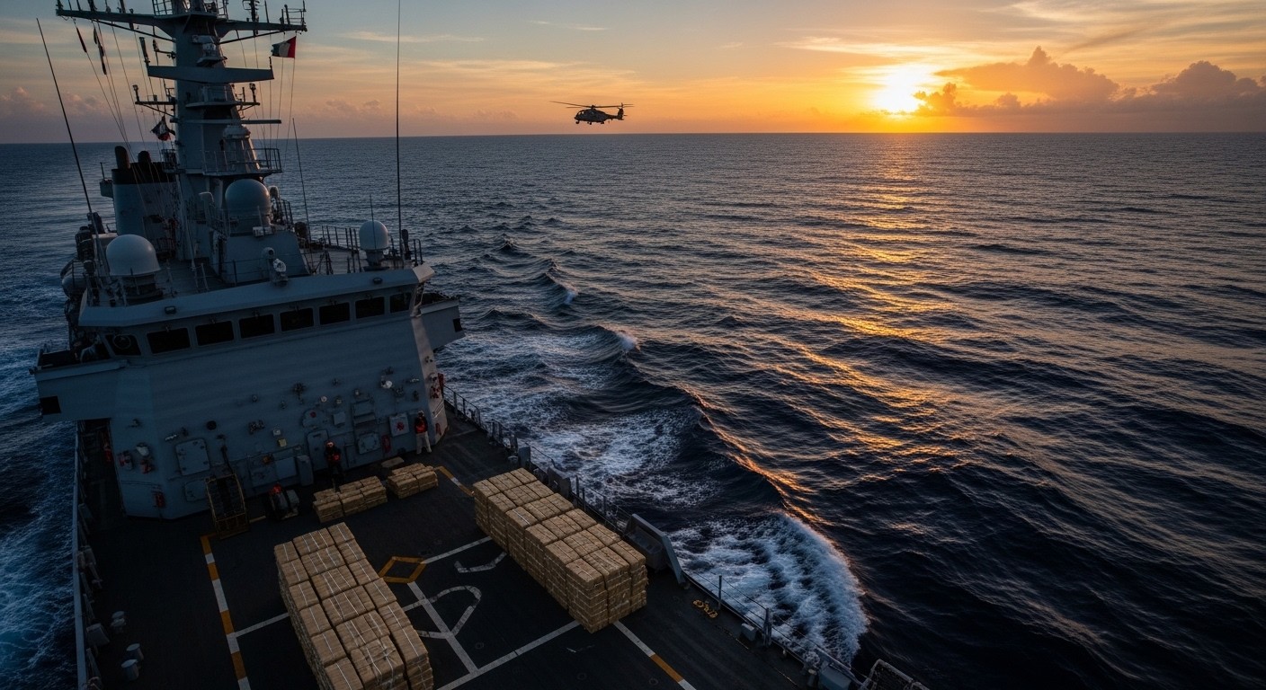 La Marine nationale frappe fort : 2,4 tonnes de cocaïne saisies en haute mer, portant le total à près de 12 tonnes en un mois. Découvrez les détails de cette opération majeure contre le narcotrafic dans le Pacifique.