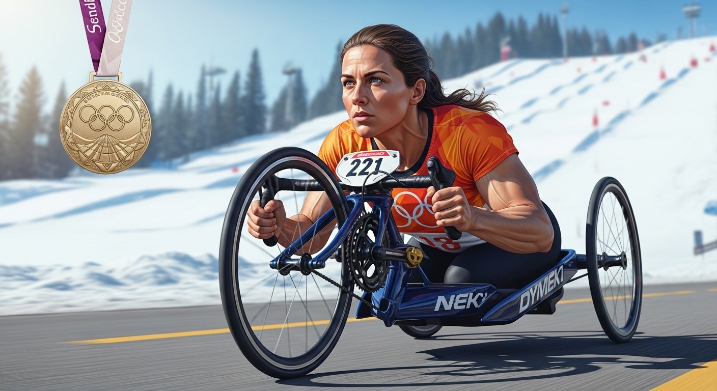 Découvrez l'incroyable parcours de Sandra Laoura, médaillée de bronze aux JO d'hiver 2006, qui vise une médaille paralympique en handbike à Los Angeles 2028 pour devenir la première femme double médaillée olympique et paralympique.