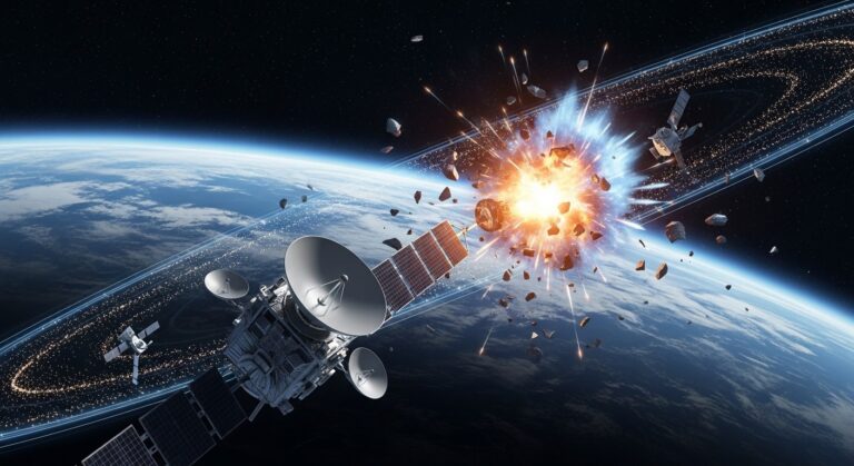 Satellite Espion Russe Luch Détruit par Collision Spatiale