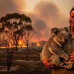 Sauvetage Émouvant Koala Kangourou Incendies Australie