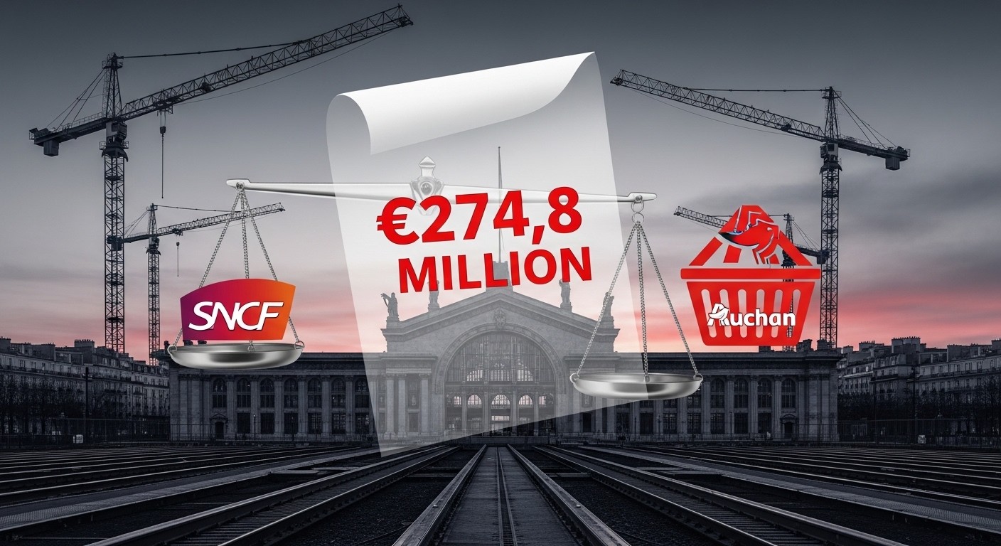La SNCF doit payer 274,8 millions d'euros à une société liée aux Mulliez après l'abandon controversé du projet d'extension de la Gare du Nord en 2021. Un revers judiciaire majeur qui relance le débat sur les grands chantiers publics.