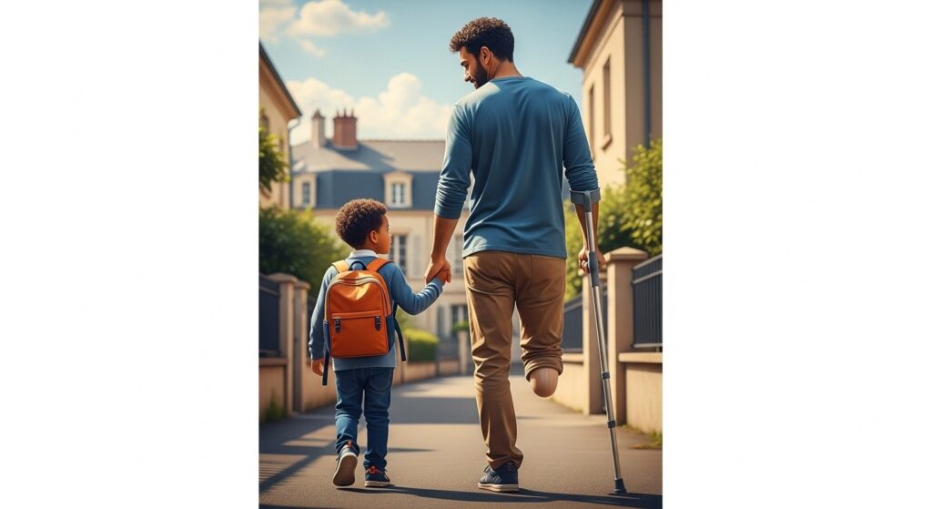 Soutien Émouvant à un Père Amputé pour sa Prothèse
