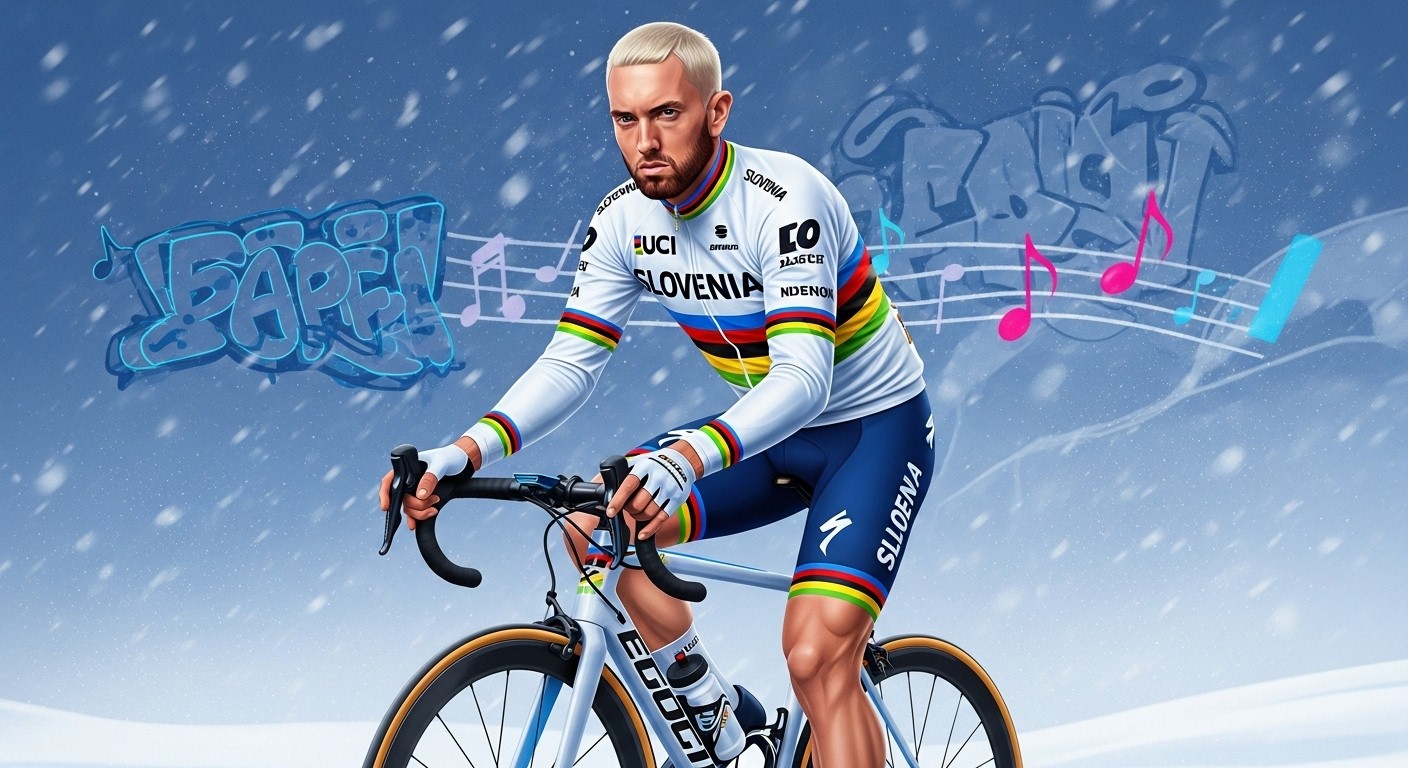 Découvrez pourquoi Tadej Pogacar arbore des cheveux peroxydés inspirés d'Eminem, son amour pour le rap depuis l'adolescence et son ambitieux programme 2026 avec les Monuments et le Tour.