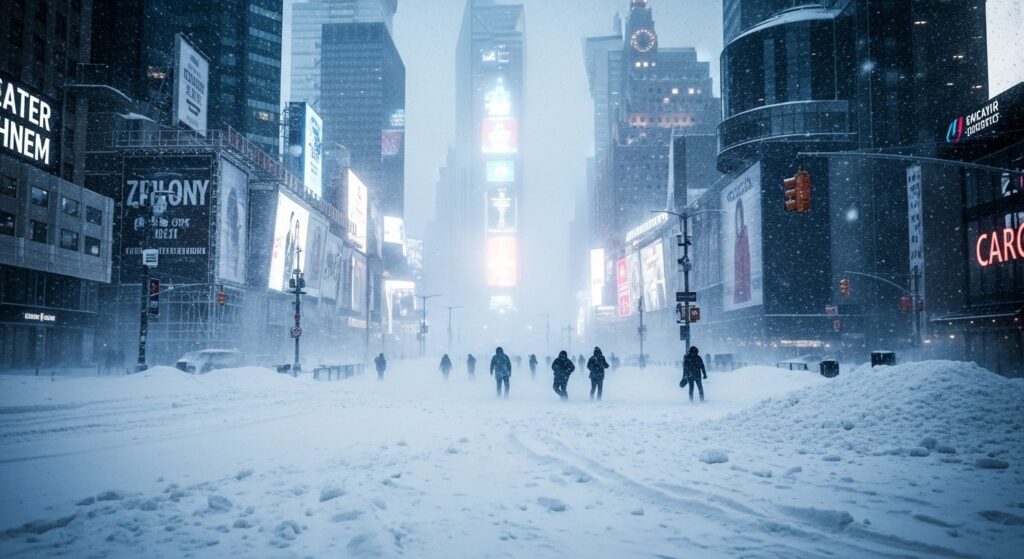 Tempête de Neige Historique à New York : La Ville Paralysée Sous un Manteau Blanc