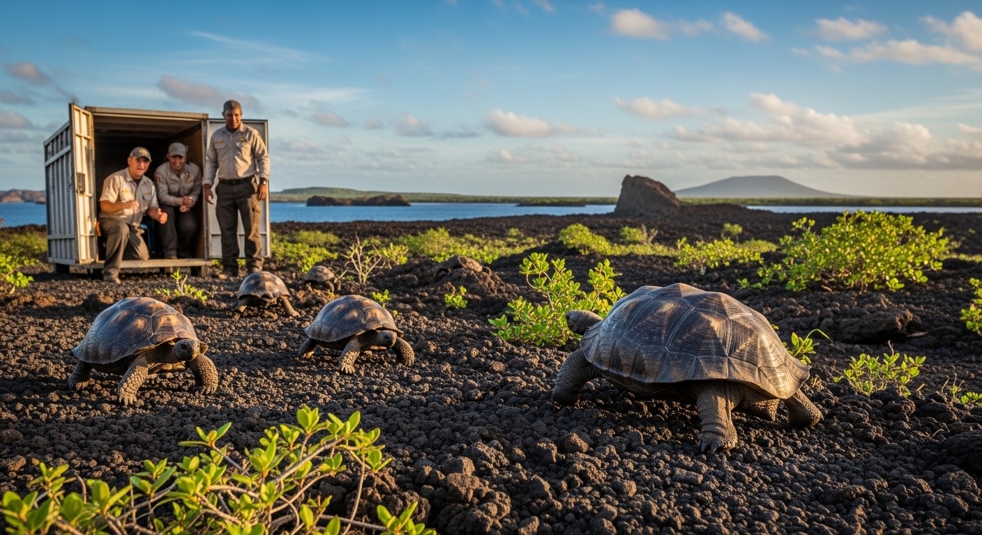 Découvrez comment 158 tortues géantes ont été réintroduites sur l’île Floreana aux Galápagos, un exploit écologique majeur après 180 ans d’absence. Un espoir pour la biodiversité !