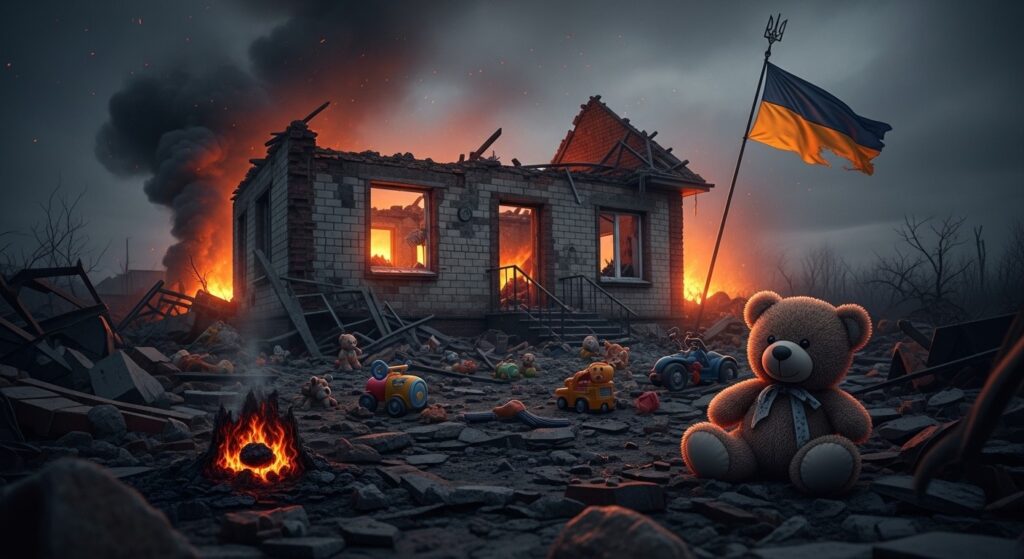 Tragédie en Ukraine : Trois Enfants Tués dans une Frappe Russe