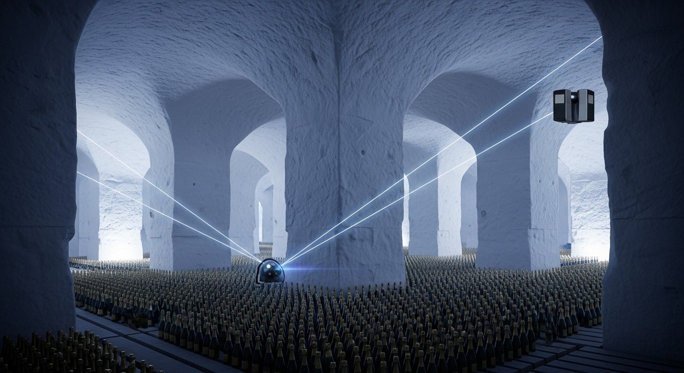 Découvrez les crayères uniques de Champagne, patrimoine UNESCO, et le projet Cellars de cartographie 3D pour préserver ces caves exceptionnelles où vieillit le champagne.