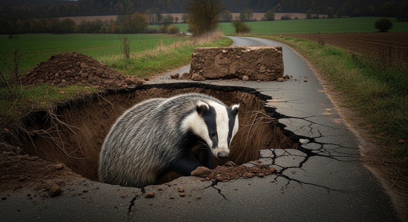Dans un petit hameau de la Meuse, un blaireau tenace provoque l'effondrement d'une route, forçant les habitants à de longs détours. Découvrez cette anecdote insolite qui rappelle la force de la nature.