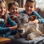 Veuau Gelé Sauvé sur un Canapé pendant la Tempête Américaine
