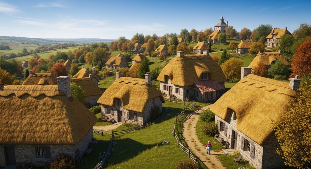 Village d&rsquo;Astérix en Corrèze : Variéras et Ses Toits de Chaume