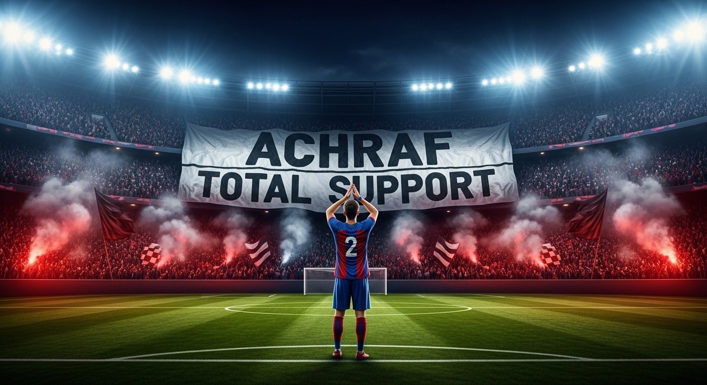 Découvrez pourquoi Achraf Hakimi remercie les ultras du PSG pour leur banderole "total soutien" juste après son renvoi en procès pour viol. Polémique et passion au Parc des Princes.