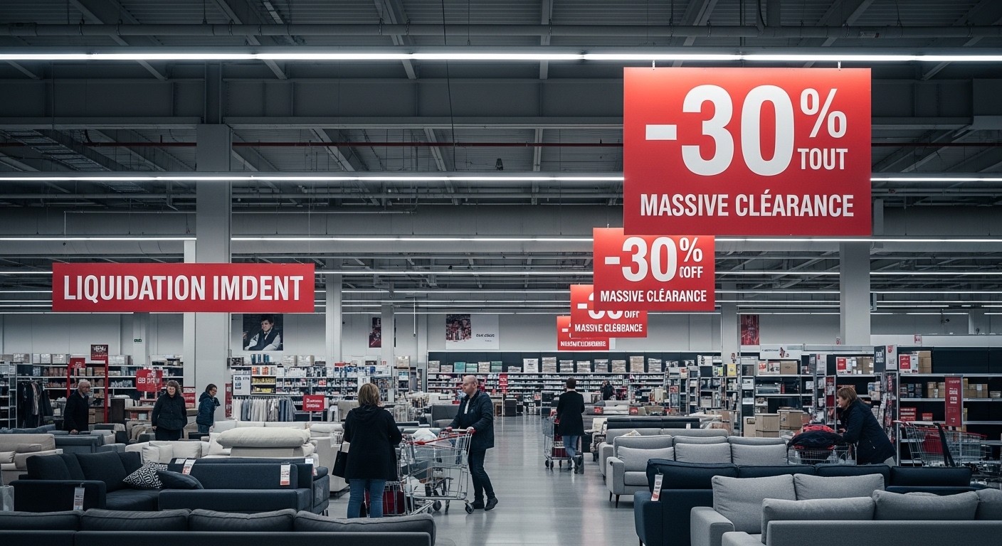 Découvrez pourquoi l'enseigne Alinea brade tout à -30% et risque la liquidation judiciaire en 2026. Clients opportunistes, emplois menacés : le récit d'un désastre annoncé.