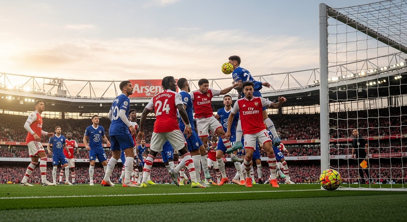 Découvrez comment Arsenal a dominé Chelsea 2-1 grâce à ses corners mortels. Implications majeures pour le PSG en Ligue des champions. Analyse complète du derby londonien.