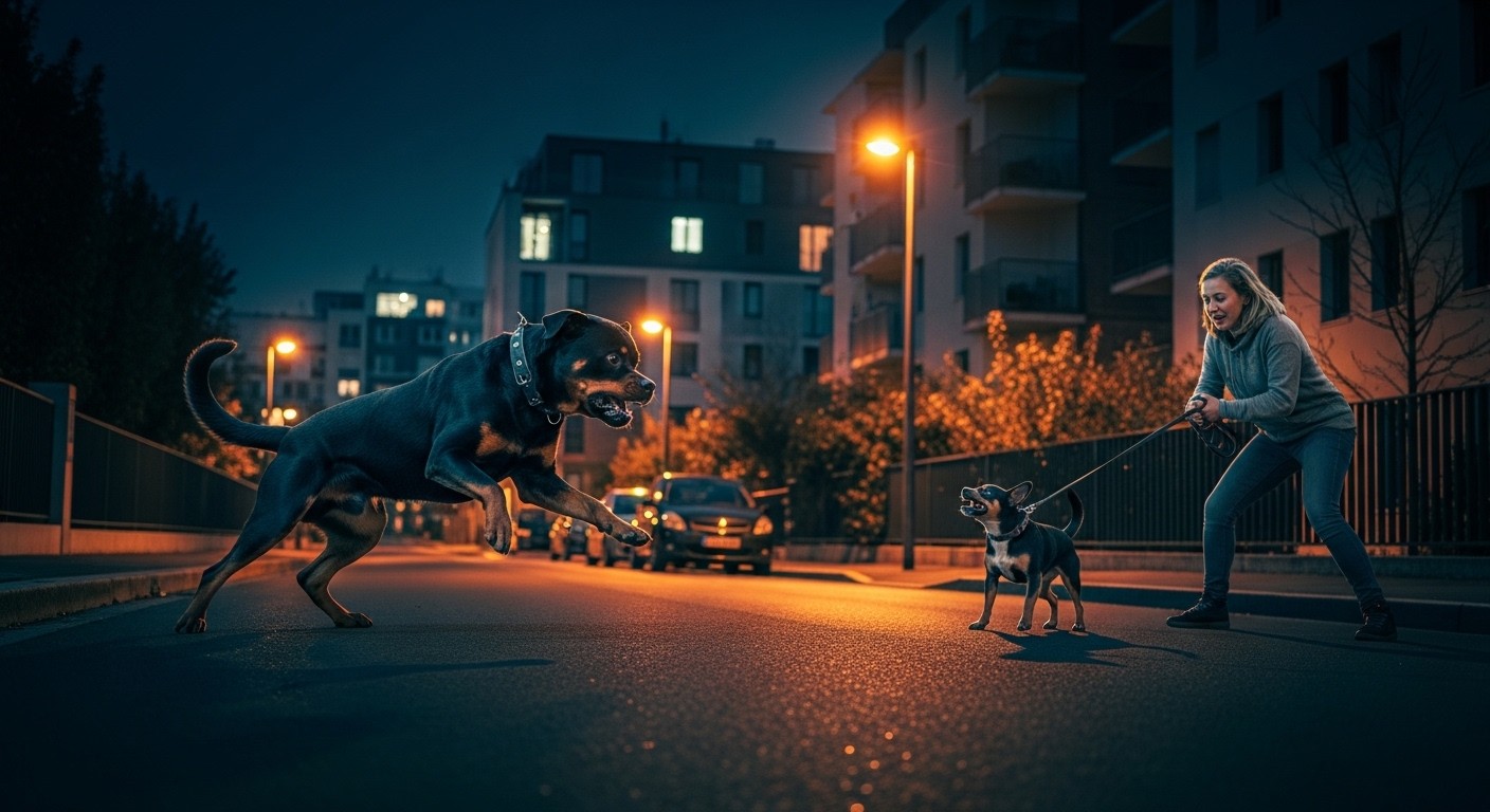 À Chilly-Mazarin en Essonne, un rottweiler sans laisse ni muselière a attaqué un chien et sa propriétaire. Découvrez les faits, la réglementation sur les chiens de catégorie 2 et les risques d'une telle négligence.