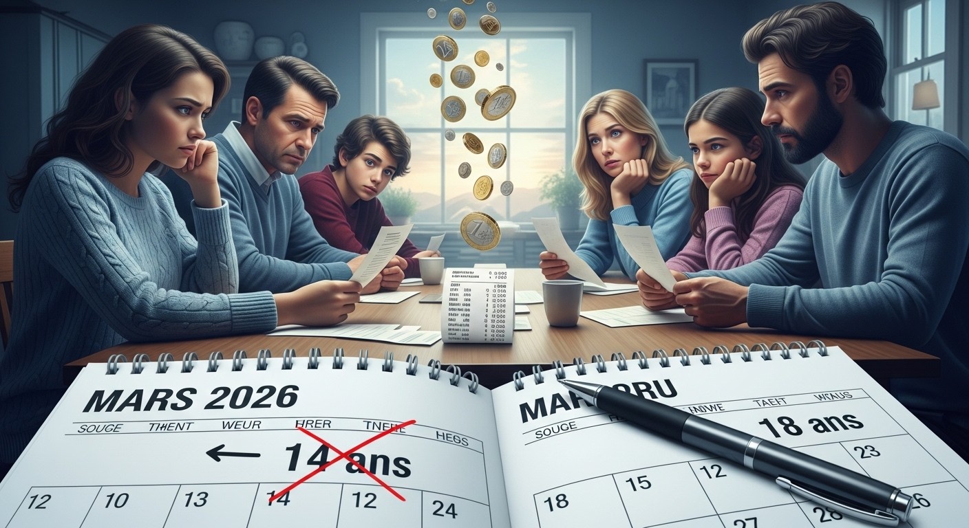 Depuis le 1er mars 2026, la majoration des allocations familiales passe de 14 à 18 ans. Découvrez les montants perdus par foyer, l'impact sur votre budget et pourquoi cette réforme fait débat en pleine crise de natalité.